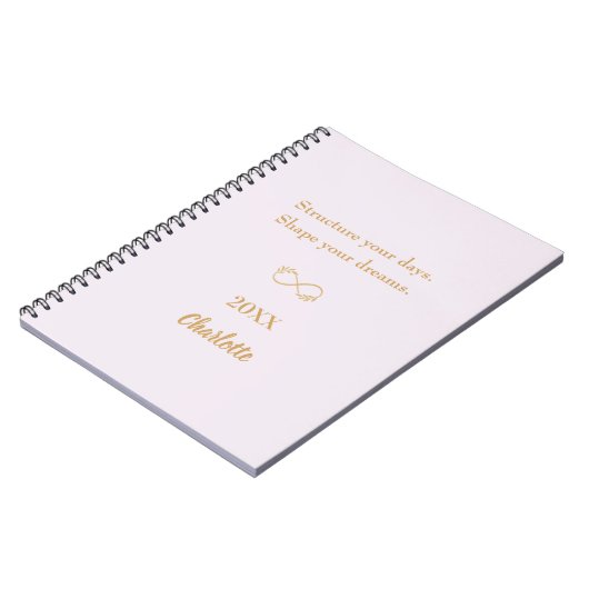 Lavendel roze gouden inspirerend quote notitieboek (Linkerzijde)