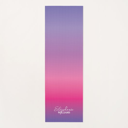 Lavendel-Roze Gradient Yoga Mat met Aangepaste Naa (Voorkant)