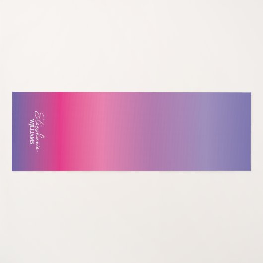 Lavendel-Roze Gradient Yoga Mat met Aangepaste Naa (Voorkant (horizontaal))