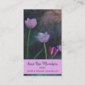 *~* Lavendel Roze Grijze Tulp Shabby  Grunge Visitekaartje (Voorkant)