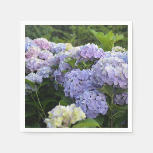 Lavendel & Roze Hortensia Hydrangea Bloemen Servet (Voorkant)