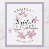 Lavendel Roze Lila Blossom Vrijgezellenfeest Wijn Etiket (Enkel label)