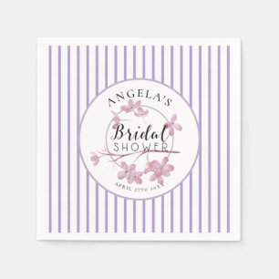 Lavendel roze Lila strepen Vrijgezellenfeest Servet