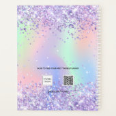 Lavendel roze naam holografisch bedrijf planner (Achterkant)