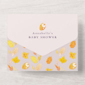 Lavendel Roze Pompoen Baby shower All In One Uitnodiging (Achterkant)