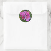 Lavendel Roze Roos Ronde Sticker (Tas)