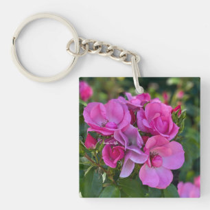 lavendel roze roos sleutelhanger