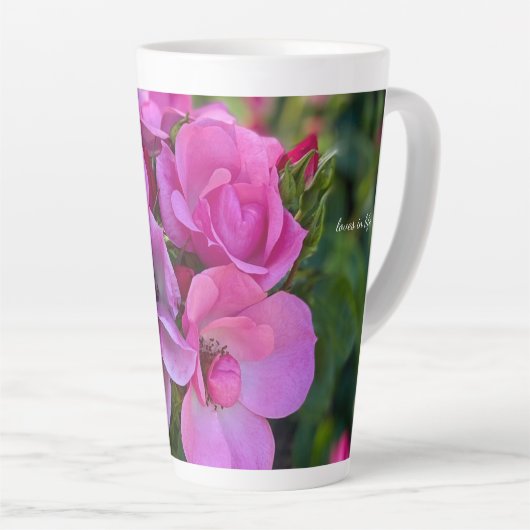 Lavendel Roze Rose Latte Mok (Rechterhoek)
