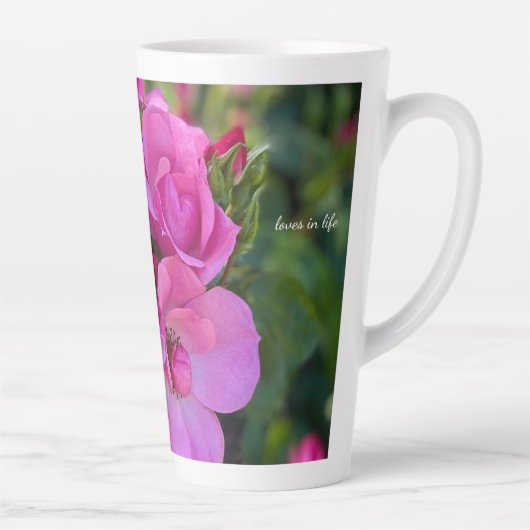 Lavendel Roze Rose Latte Mok (Rechts)