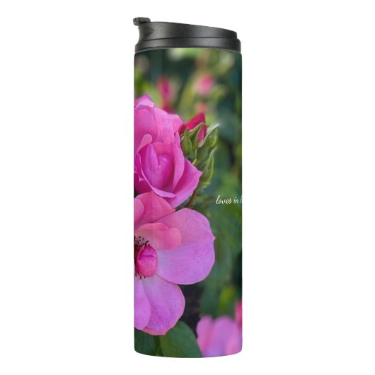 Lavendel Roze Rose Thermosbeker (Geroteerd rechts)