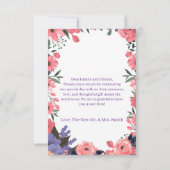 Lavendel & Roze Roze Bloemen Bruiloft Bedankt Auto (Achterkant)