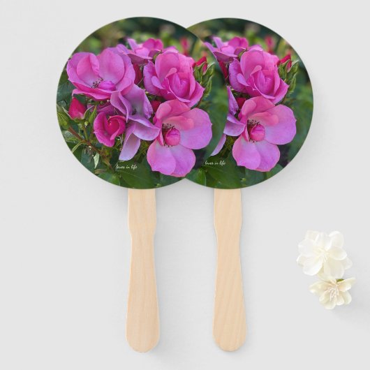 lavendel roze rozen handwaaier (Voorkant en achterkant)