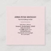 *~* Lavendel Roze Schoonheidskunstenaar Diamant Bl Vierkante Visitekaartje (Achterkant)