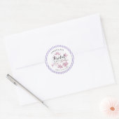 Lavendel Roze Sering Strepen Bruidsmeisje Feestje  Ronde Sticker (Envelop)