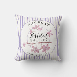 Lavendel Roze Sering Strepen Bruidsmeisjesfeest Kussen