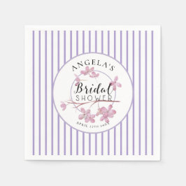 Lavendel Roze Sering Strepen Bruidsmeisjesfeest  Servet