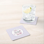 Lavendel Roze Sering Strepen Bruiloftsfeest  Kartonnen Onderzetters (Insitu)