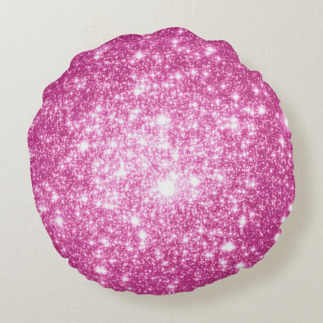 Lavendel Roze Sterren Ronde Kussen (Achterkant)