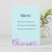 Lavendel Roze Trouw Menu Kaart (Staand voorkant)