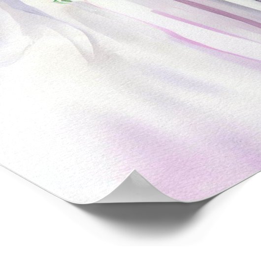 Lavendel & Roze, Trouwcascadeboeket 1, Poster (Hoek)