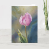 Lavendel Roze Tulp Bloem Art Note Kaart (Voorkant)