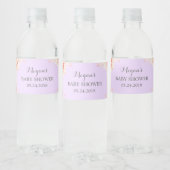 Lavendel Roze Waterverf Bloemen Baby shower Waterfles Etiket (Flessen)