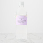 Lavendel Roze Waterverf Bloemen Baby shower Waterfles Etiket (Voorkant)