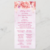 Lavendel Roze Waterverf Bloemen Trouwprogramma Programmakaart (Achterkant)