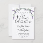 Lavendel Roze Wilde Roos en Eucalyptus Wedding Kaart (Voorkant)