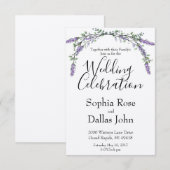 Lavendel Roze Wilde Roos en Eucalyptus Wedding Kaart (Voorkant / Achterkant)