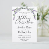 Lavendel Roze Wilde Roos en Eucalyptus Wedding Kaart (Staand voorkant)