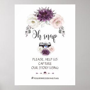 Lavendel Roze Witte Bloemen Oh Snap Instagram Sign Poster