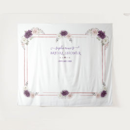 Lavendel Roze Witte Bloemige Bruiloft Fotohokje Wandkleed