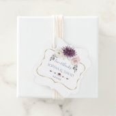 Lavendel Roze Witte Bloemige Gouden Bruiloft Bedankjes Labels (In situ)