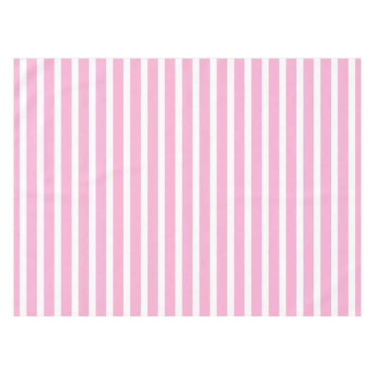 Lavendel Roze Witte Eenvoudige Horizontale Gestree Tafelkleed (Voorkant (Horizontaal))