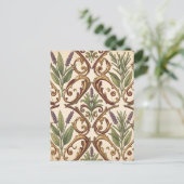 Lavendel Rozemarijn Gouden Scroll Patroon Briefkaart (Staand voorkant)