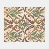 Lavendel Rozemarijn Gouden Scroll Patroon Fleece Deken (Voorkant (Horizontaal))