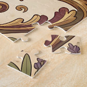 Lavendel Rozemarijn Gouden Scroll Patroon Legpuzzel (Zijkant)