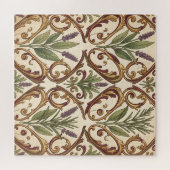 Lavendel Rozemarijn Gouden Scroll Patroon Legpuzzel (Horizontaal)