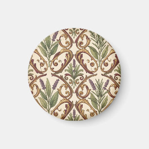 Lavendel Rozemarijn Gouden Scroll Patroon Magneet