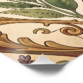 Lavendel Rozemarijn Gouden Scroll Patroon Perfect Poster (Hoek)
