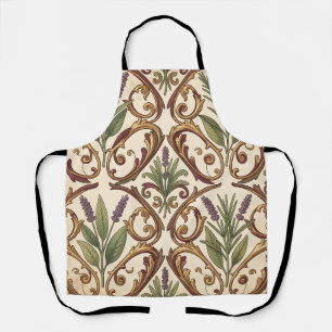 Lavendel Rozemarijn Gouden Scroll Patroon Schort