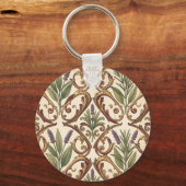Lavendel Rozemarijn Gouden Scroll Patroon Sleutelhanger (Voorkant)