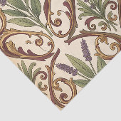 Lavendel Rozemarijn Gouden Scrollenpatroon  Tissuepapier (Detail)