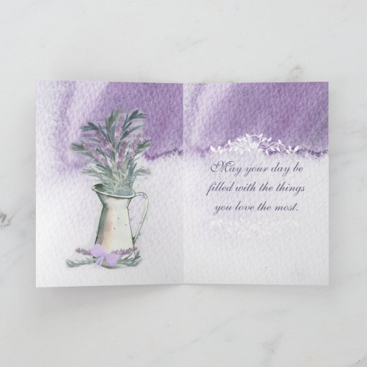 Lavendel & Rozemarijn Waterverf Moederdag Kaart (Binnen)