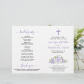 Lavendel Rozen & Bloesems Katholieke bruiloft prog (Staand voorkant)