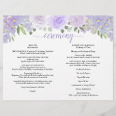 Lavendel Rozen & Bloesems Katholieke bruiloft prog (Achterkant)