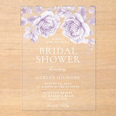  Lavendel Rozen Elegant Vrijgezellenfeest Acryl Uitnodigingen (Voorkant)