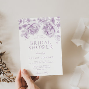 Lavendel Rozen Elegant Vrijgezellenfeest Kaart