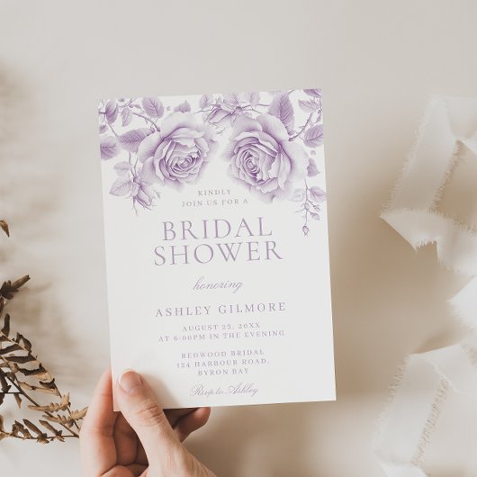 Lavendel Rozen Elegant Vrijgezellenfeest Kaart